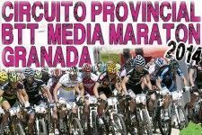 Cartel de la competición de media maratón de btt en el Chaparral.