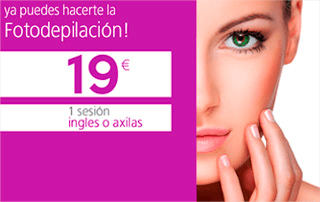Oferta Fotodepilacion ingles o axilas