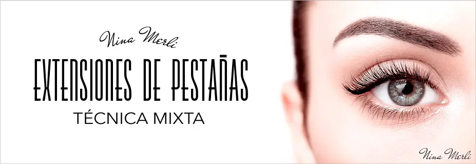 Extensiones de pestañas mixtas en Granada. Técnica mixta