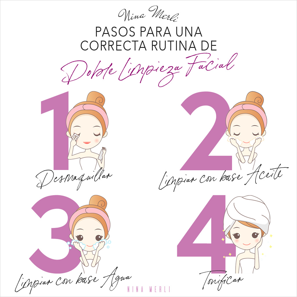 Pasos de la doble Limpieza facial